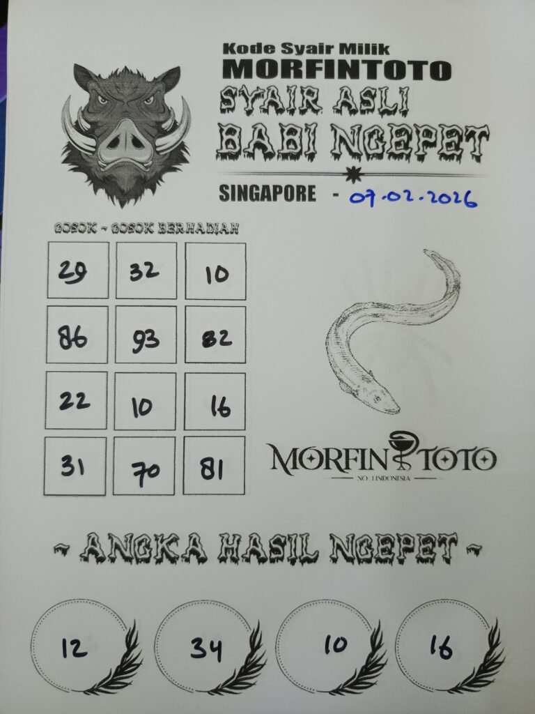 SYAIR TOGEL SINGAPORE BABI NGEPET 07 FEBRUARI 2026