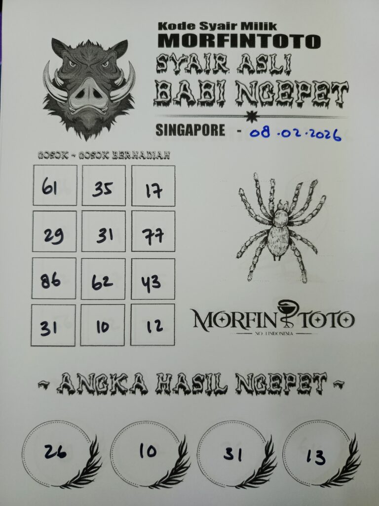 SYAIR TOGEL SINGAPORE BABI NGEPET 08 FEBRUARI 2026