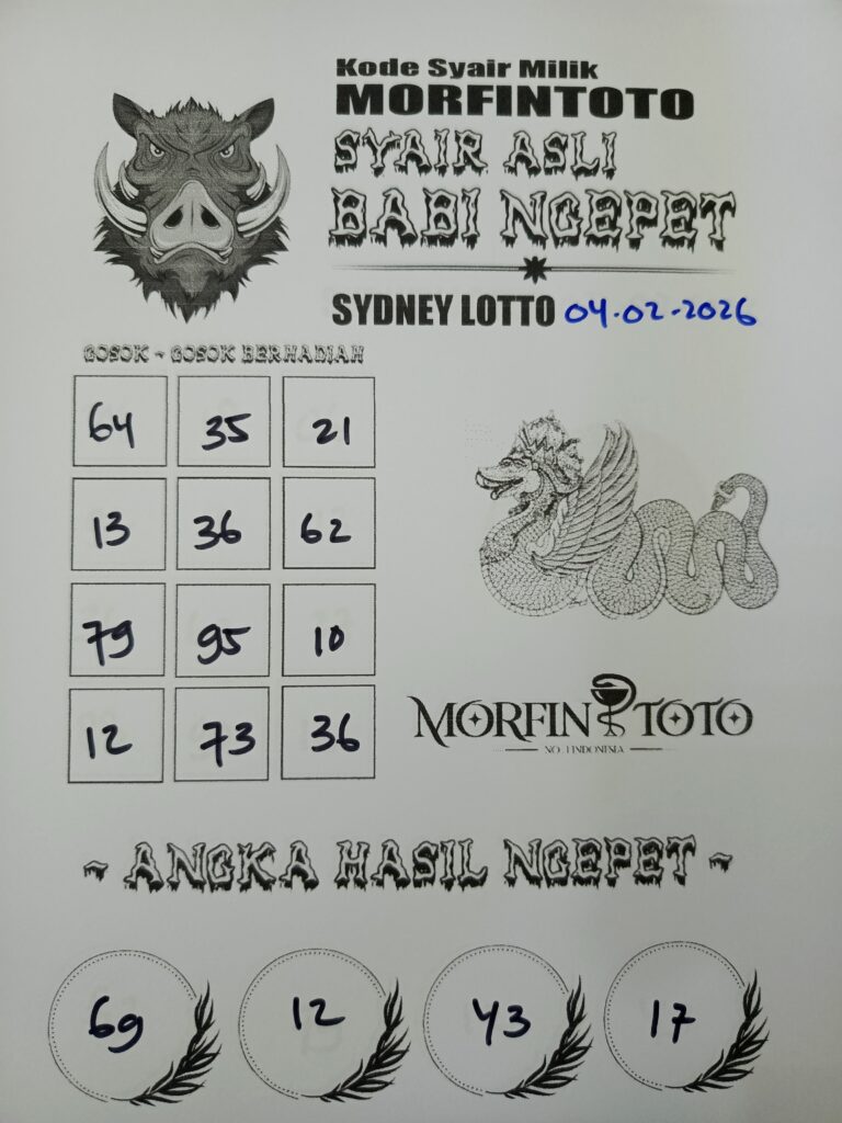 SYAIR TOGEL BABI NGEPET SYDNEY LOTTO 04 FEBRUARI 2026