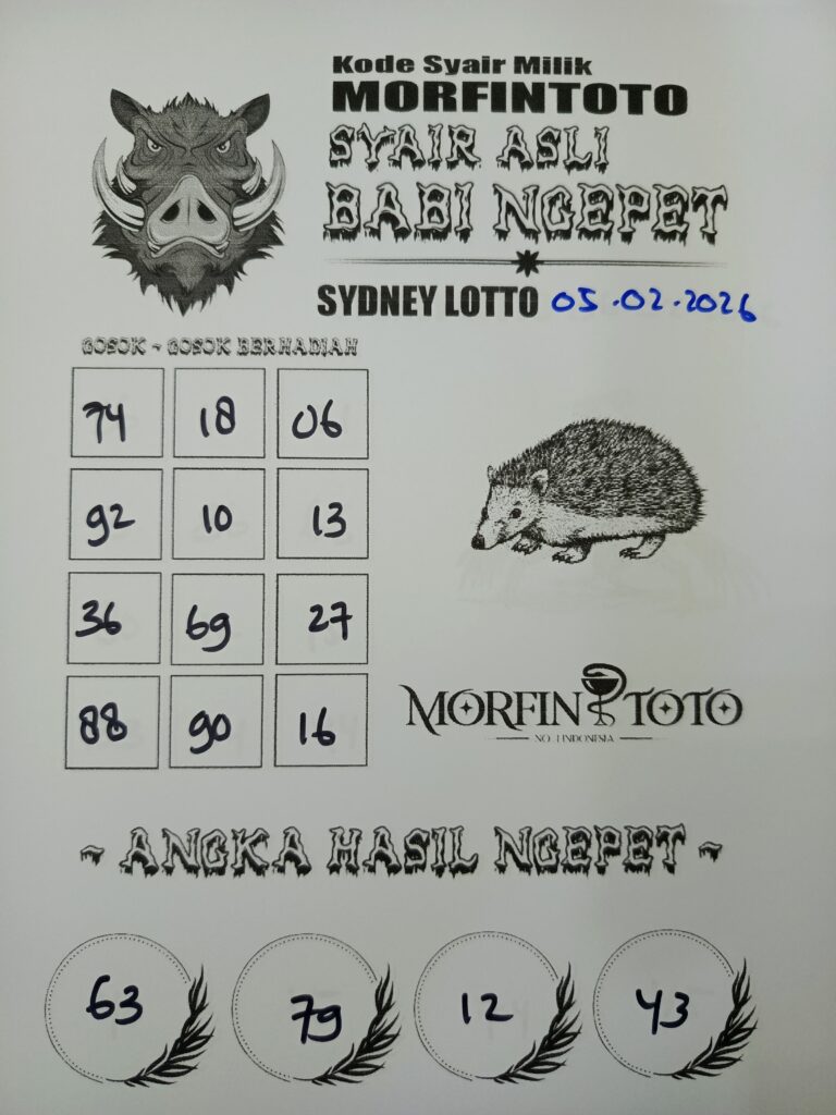 SYAIR TOGEL BABI NGEPET SYDNEY LOTTO 05 FEBRUARI 2026