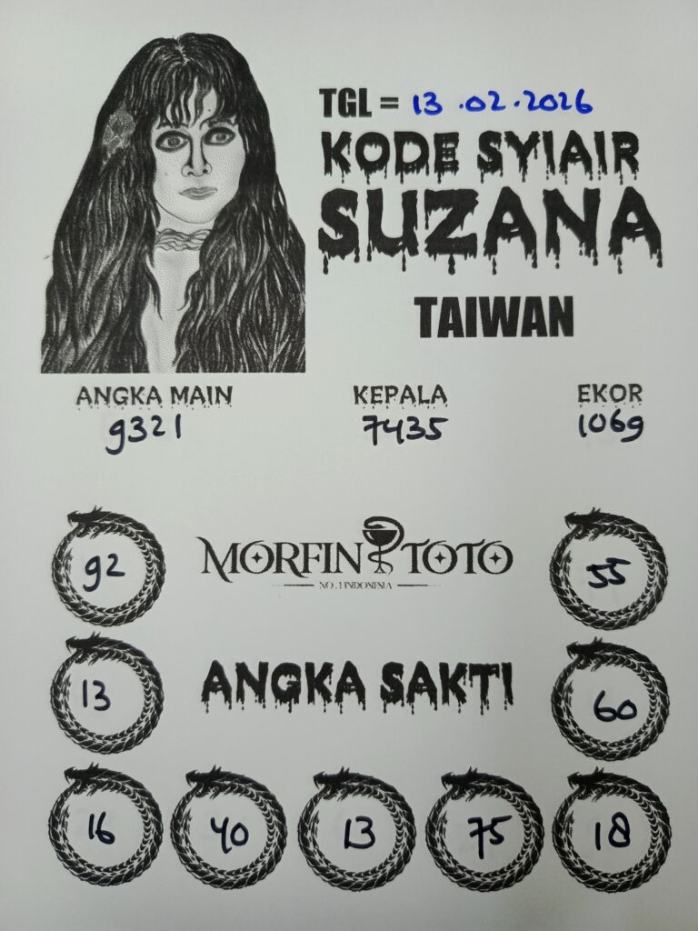 SYAIR TOGEL SUZANA TAIWAN  13 FEBRUARI 2026