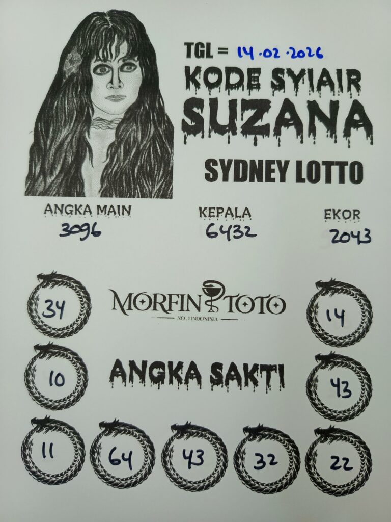 SYAIR TOGEL SUZANA SYDNEY LOTTO 14 FEBRUARI 2026