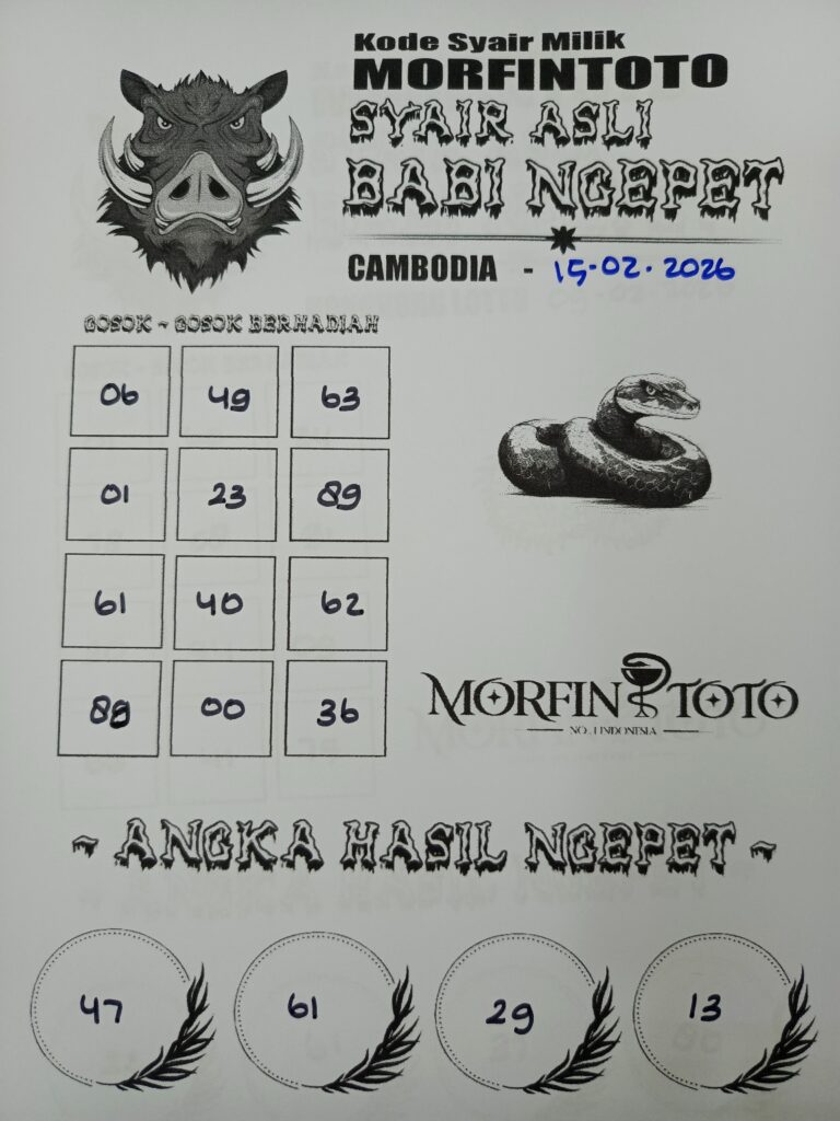 SYAIR TOGEL BABI NGEPET CAMBODIA 15 FEBRUARI 2026