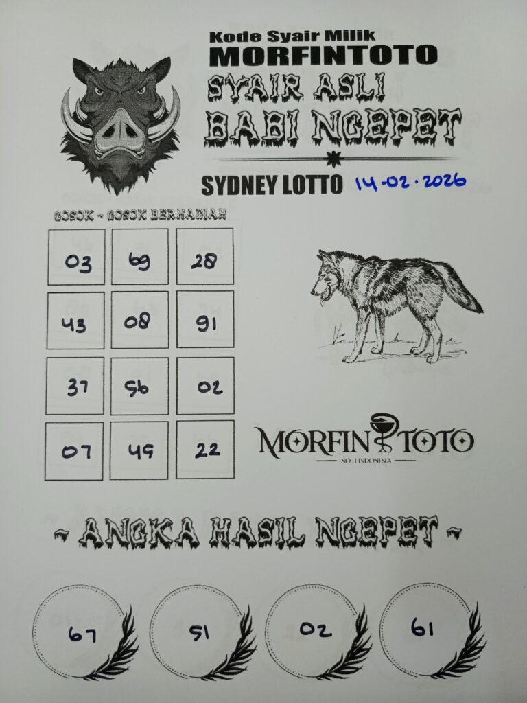 SYAIR TOGEL BABI NGEPET SYDNEY LOTTO 14 FEBRUARI 2026