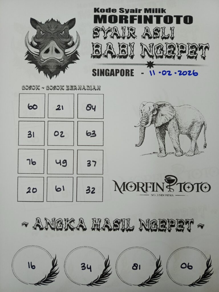 SYAIR TOGEL SINGAPORE BABI NGEPET 11 FEBRUARI 2026