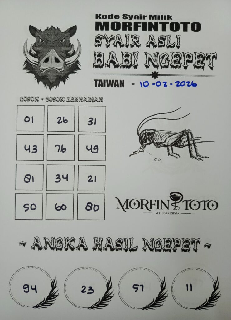 SYAIR TOGEL BABI NGEPET 10 FEBRUARI 2026