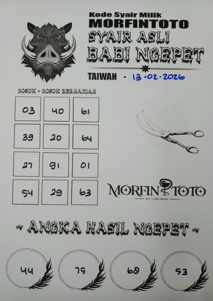 SYAIR TOGEL BABI NGEPET 13 FEBRUARI 2026