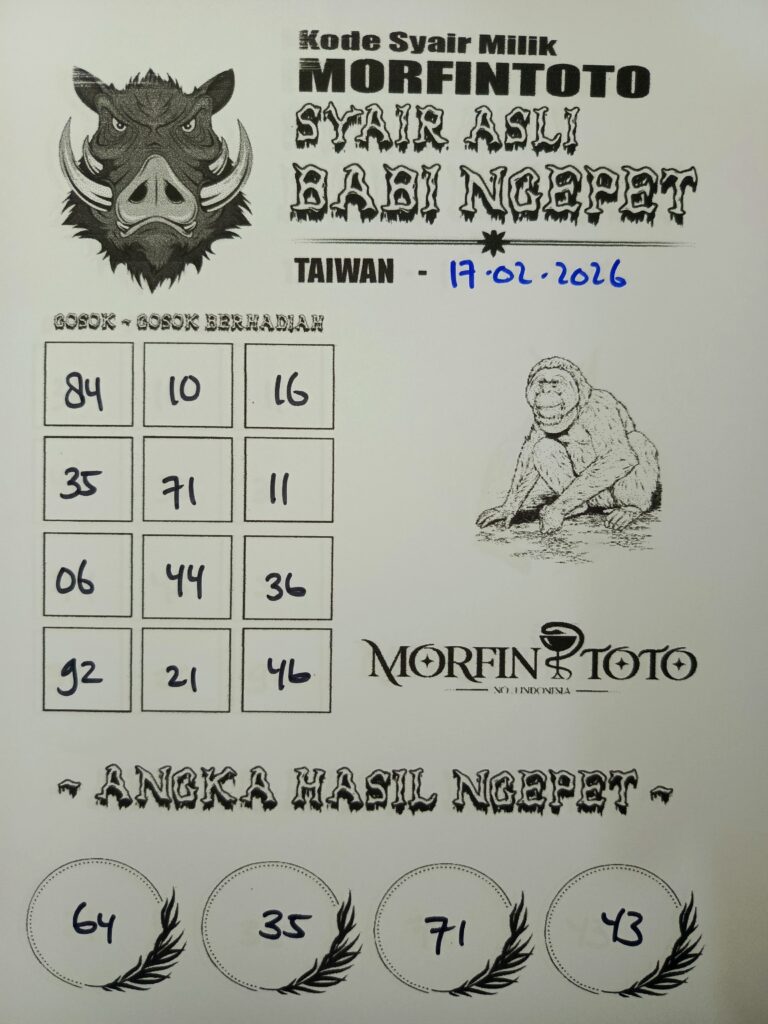 SYAIR TOGEL BABI NGEPET 17 FEBRUARI 2026