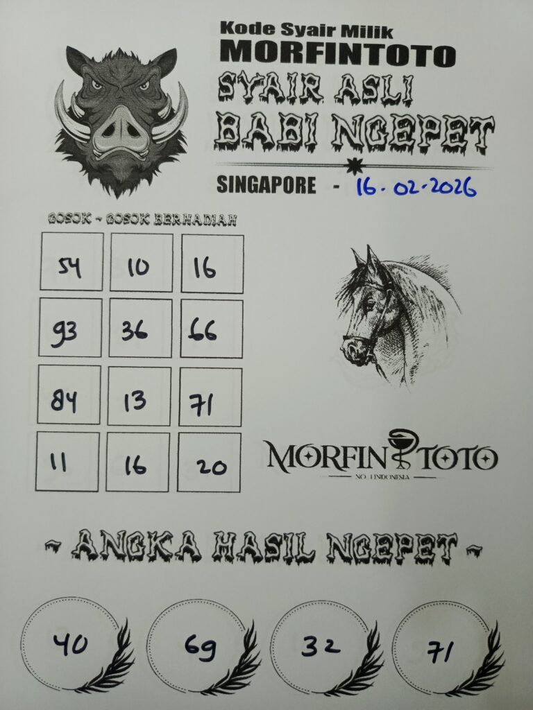 SYAIR TOGEL SINGAPORE BABI NGEPET 16 FEBRUARI 2026