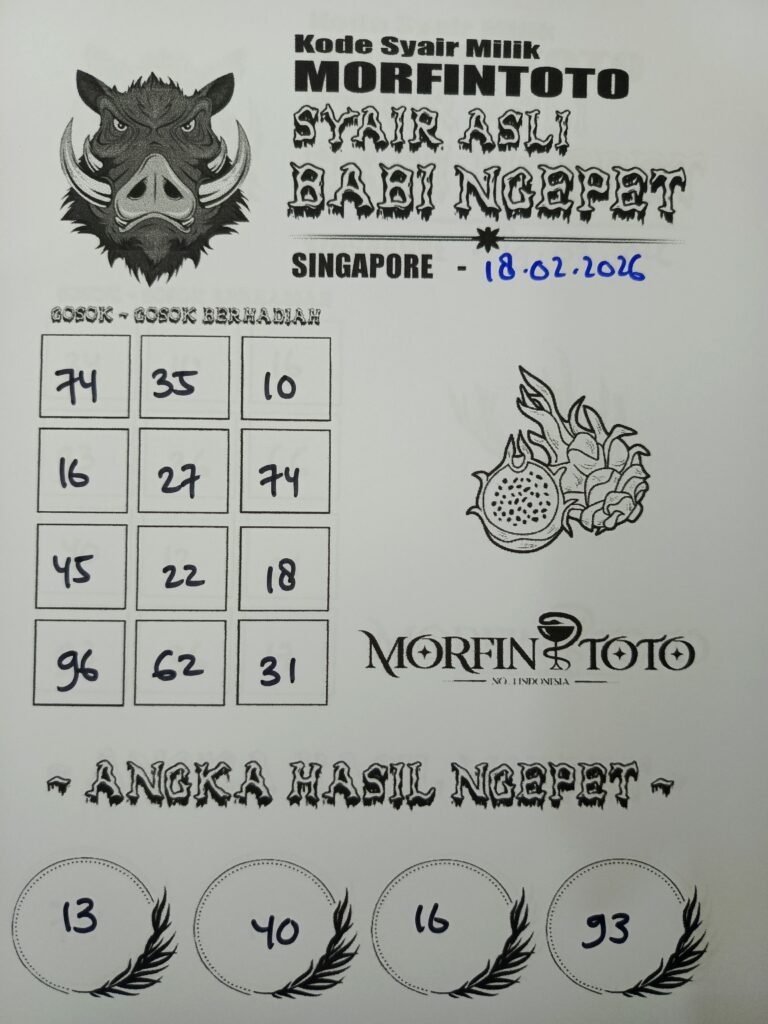 SYAIR TOGEL SINGAPORE BABI NGEPET 18 FEBRUARI 2026