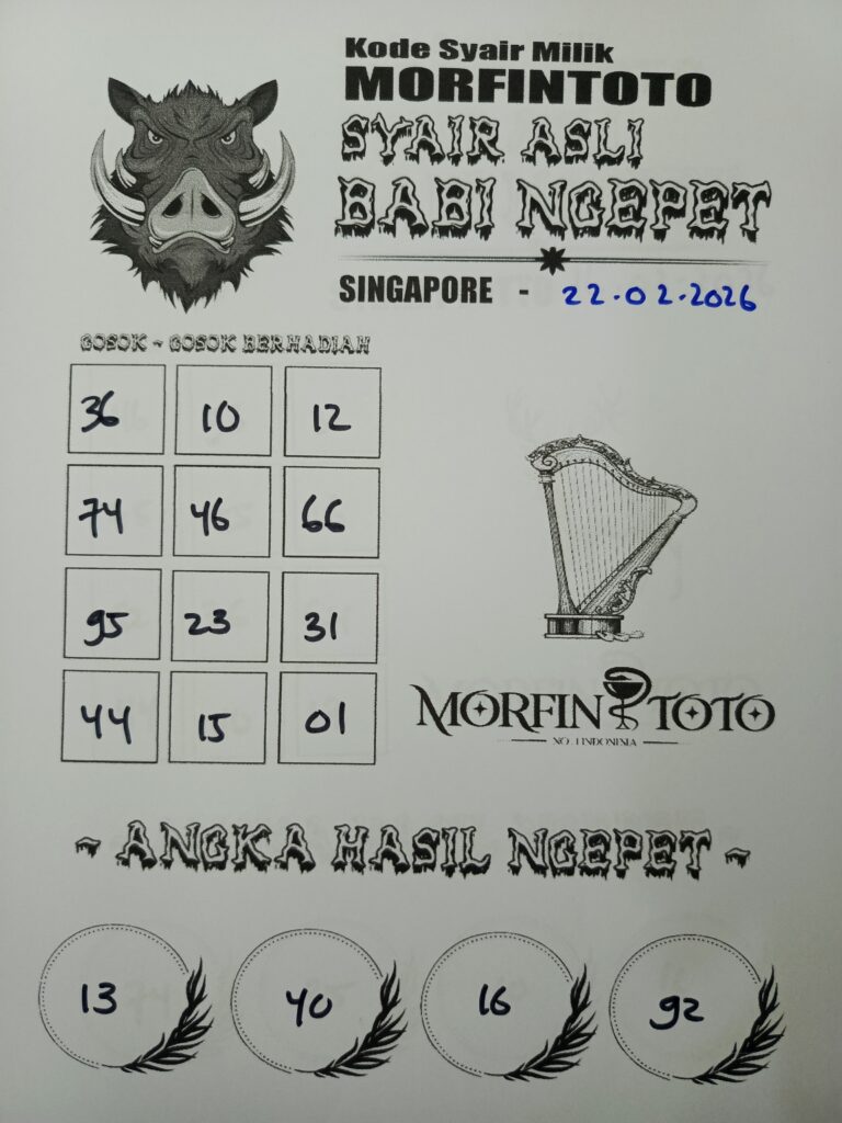 SYAIR TOGEL SINGAPORE BABI NGEPET 22 FEBRUARI 2026