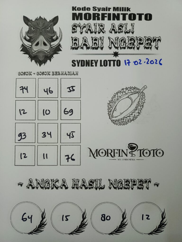SYAIR TOGEL BABI NGEPET SYDNEY LOTTO 17 FEBRUARI 2026
