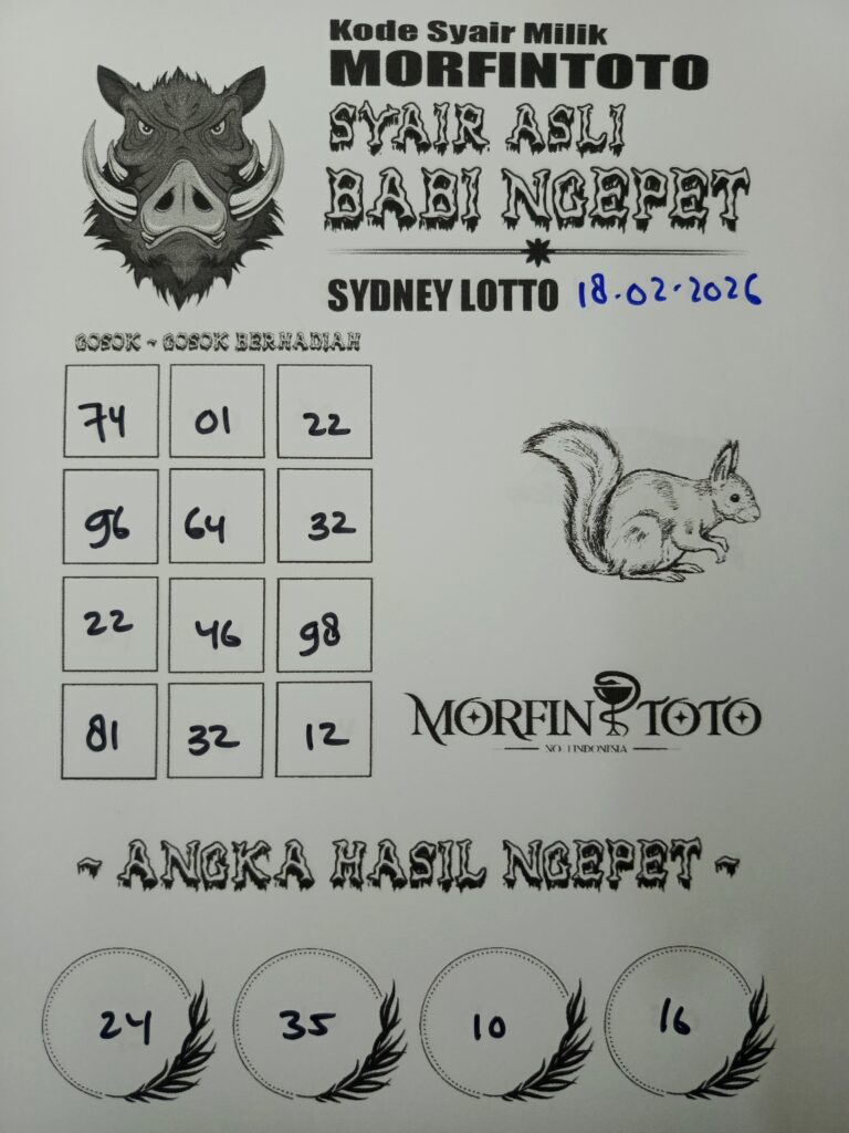 SYAIR TOGEL BABI NGEPET SYDNEY LOTTO 18 FEBRUARI 2026