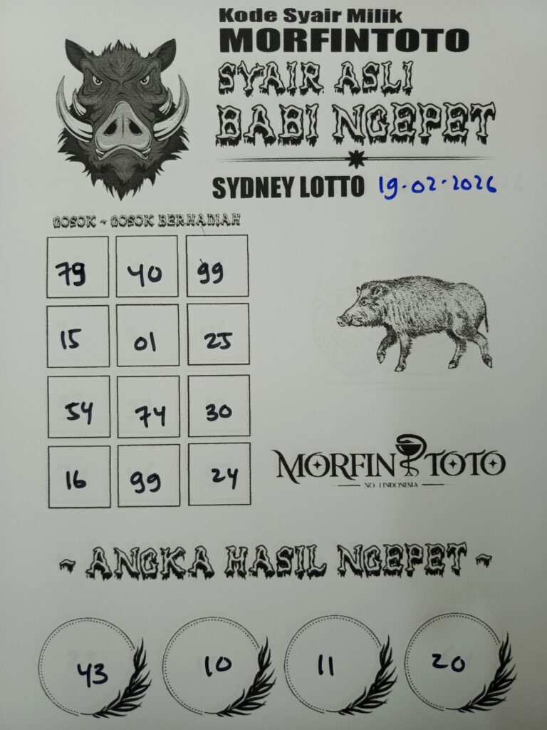 SYAIR TOGEL BABI NGEPET SYDNEY LOTTO 19 FEBRUARI 2026