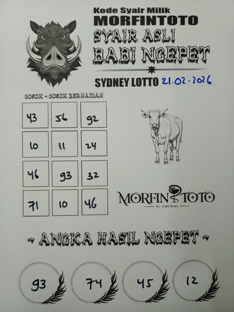 SYAIR TOGEL BABI NGEPET SYDNEY LOTTO 21 FEBRUARI 2026