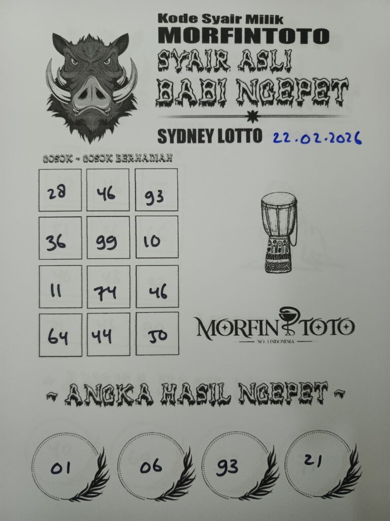 SYAIR TOGEL BABI NGEPET SYDNEY LOTTO 22 FEBRUARI 2026