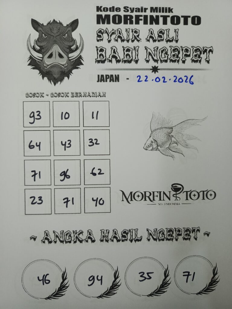 SYAIR TOGEL BABI NGEPET JAPAN 22 FEBRUARI 2026