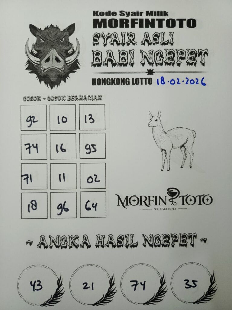 SYAIR TOGEL BABI NGEPET HONGKONG LOTTO 18 FEBRUARI 2026