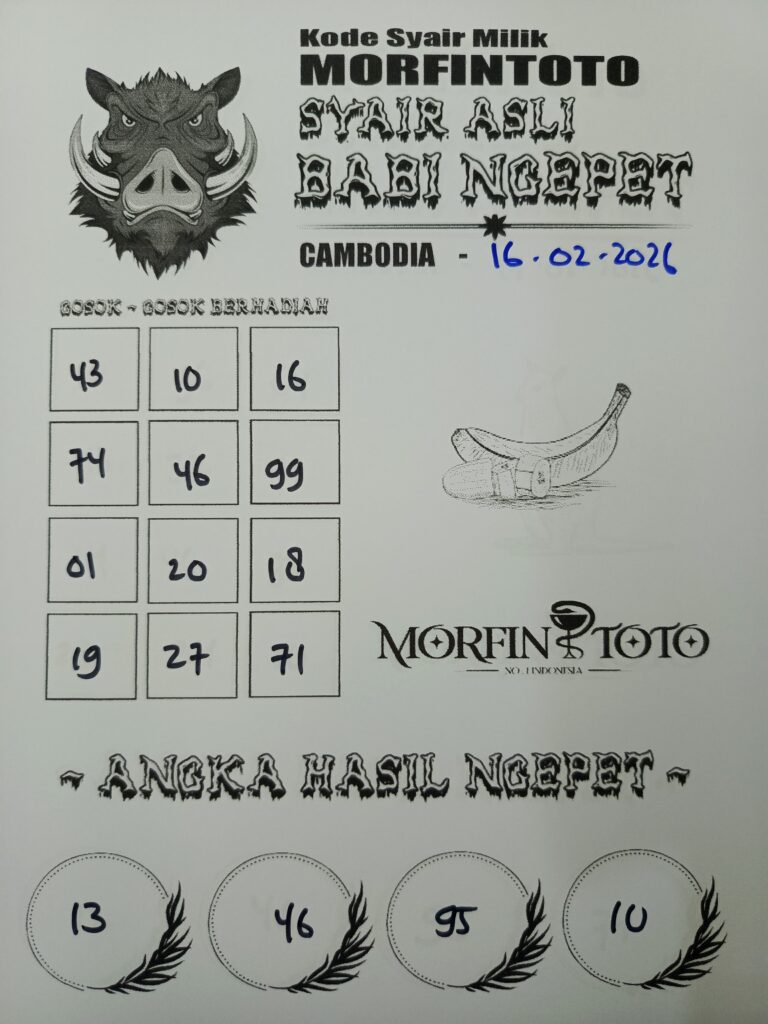SYAIR TOGEL BABI NGEPET CAMBODIA 16 FEBRUARI 2026