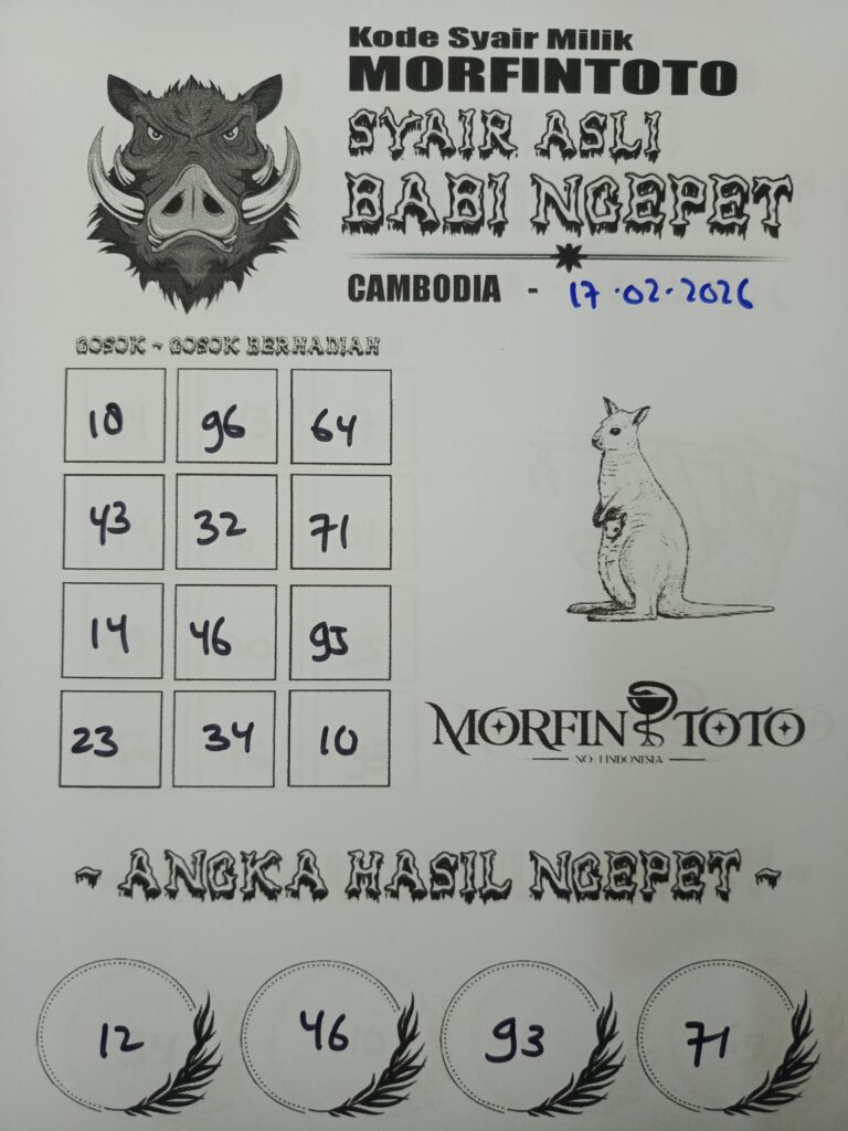 SYAIR TOGEL BABI NGEPET CAMBODIA 17 FEBRUARI 2026