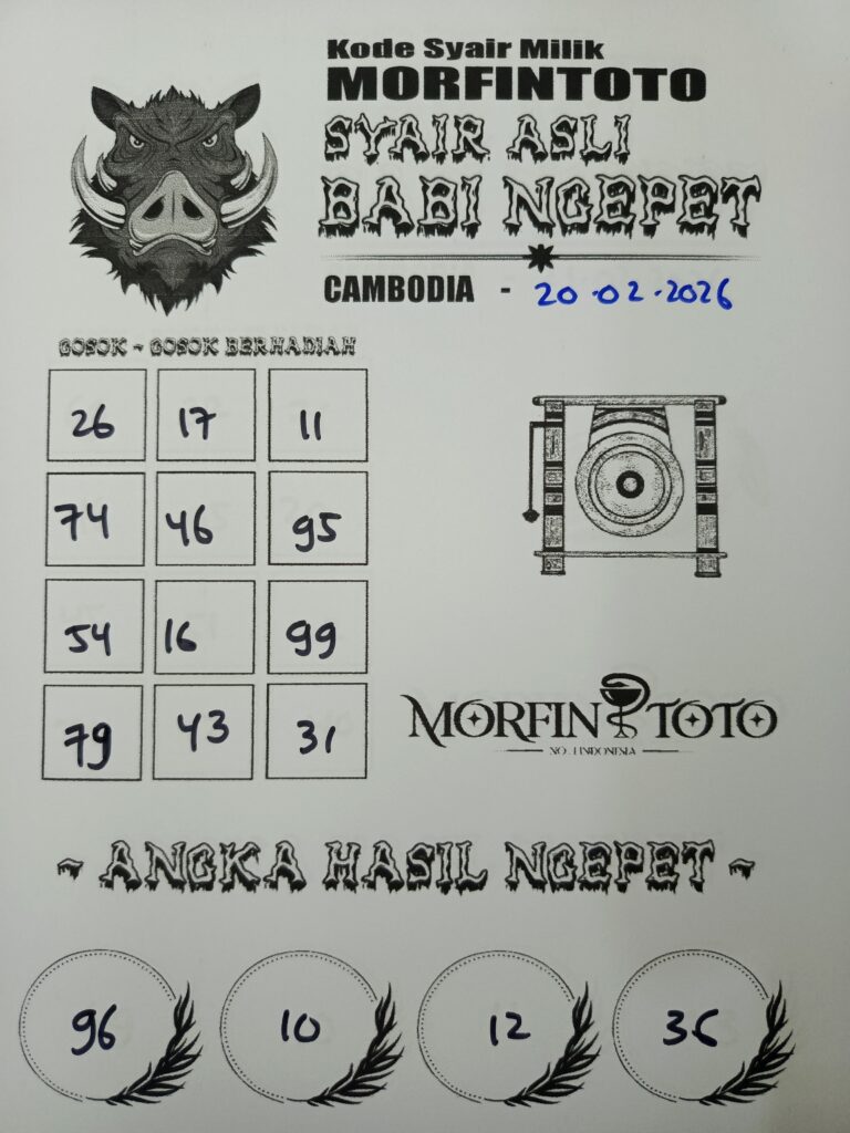 SYAIR TOGEL BABI NGEPET CAMBODIA 20 FEBRUARI 2026