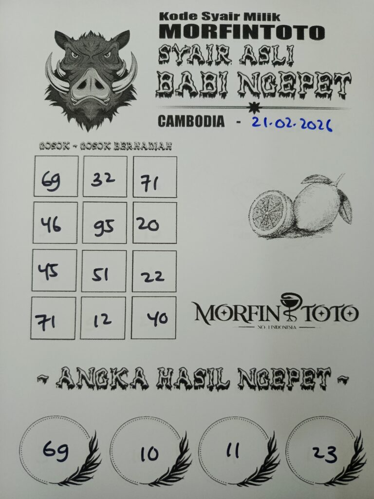 SYAIR TOGEL BABI NGEPET CAMBODIA 21 FEBRUARI 2126