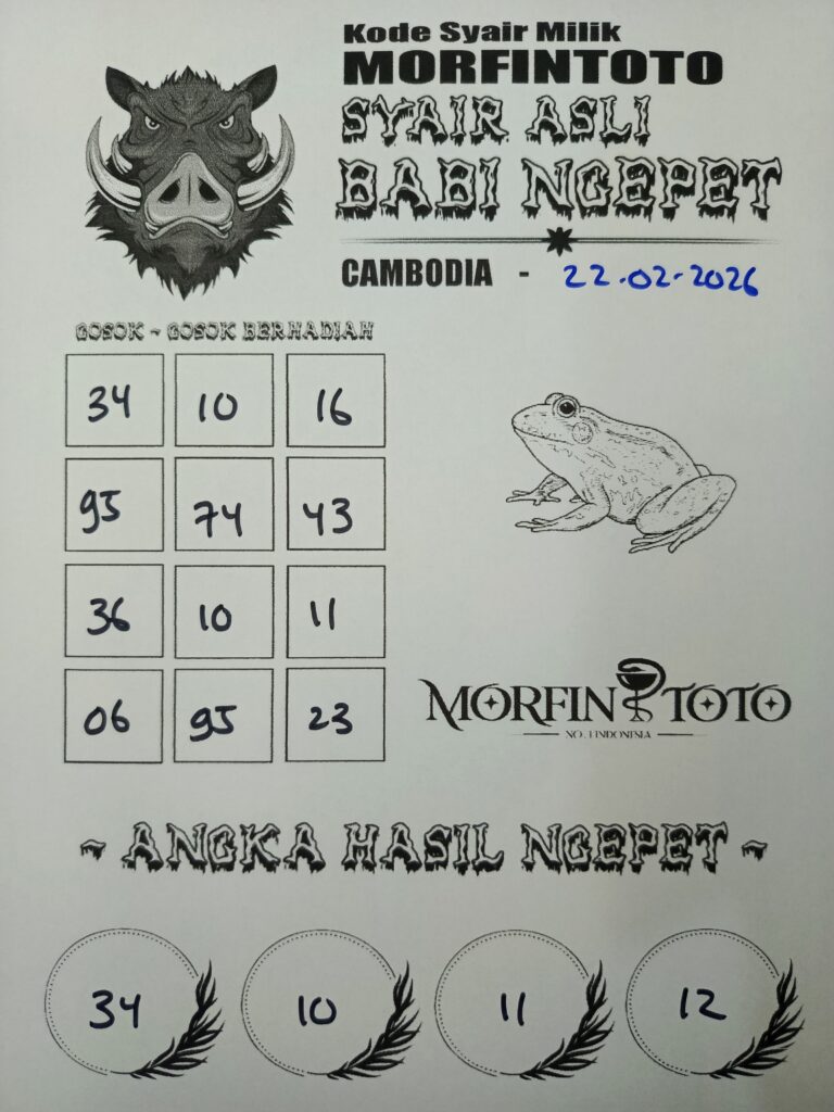 SYAIR TOGEL BABI NGEPET CAMBODIA 22 FEBRUARI 2026