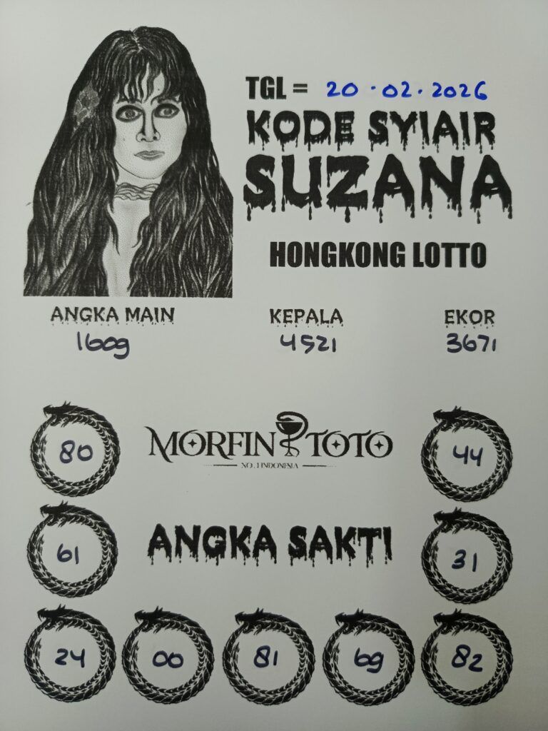 SYAIR TOGEL SUZANA  HONGKONG LOTTO 20 FEBRUARI 2026