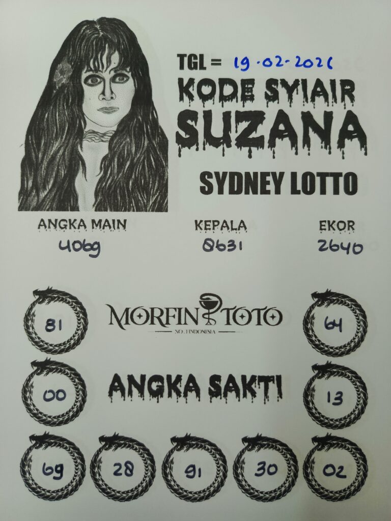 SYAIR TOGEL SUZANA SYDNEY LOTTO 19 FEBRUARI 2026