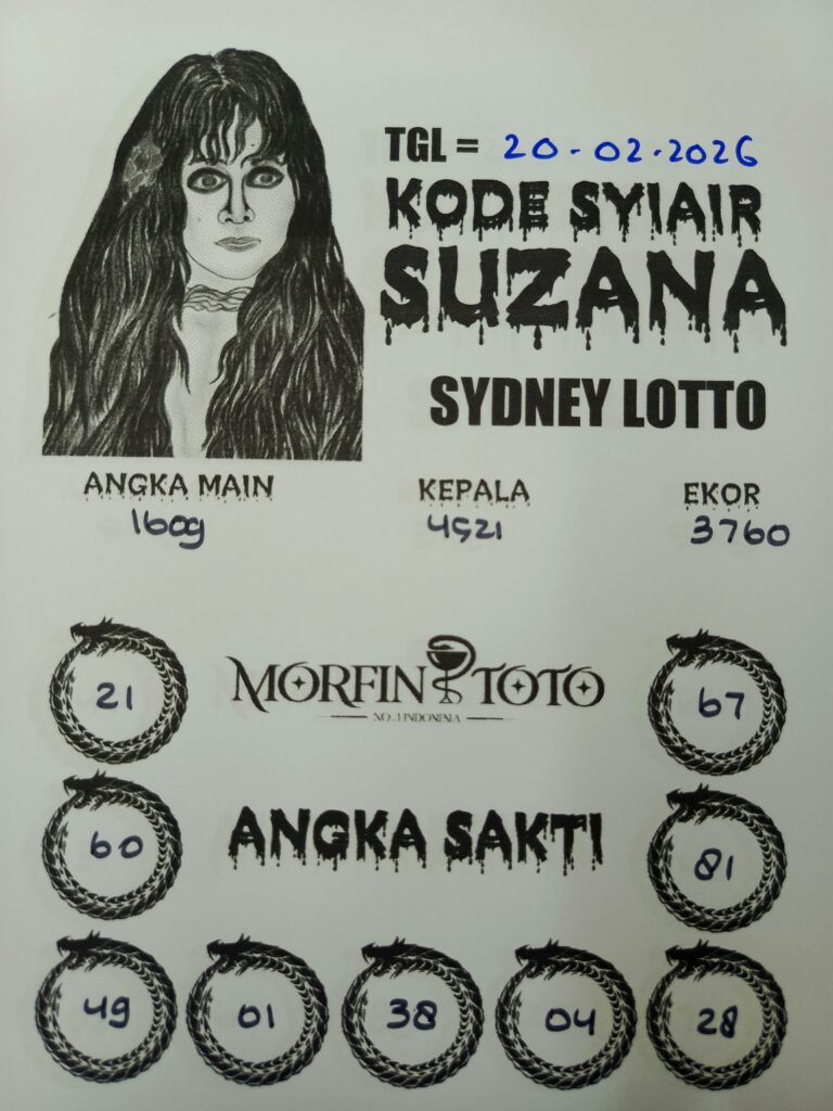 SYAIR TOGEL SUZANA SYDNEY LOTTO 20 FEBRUARI 2026