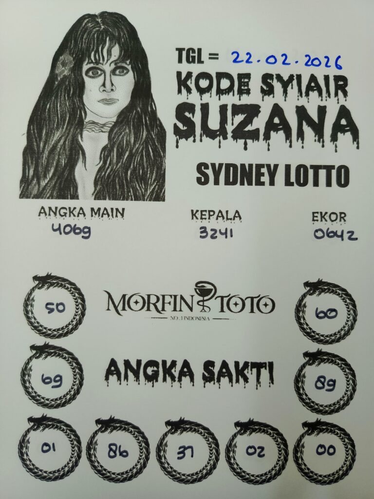 SYAIR TOGEL SUZANA SYDNEY LOTTO 22 FEBRUARI 2026