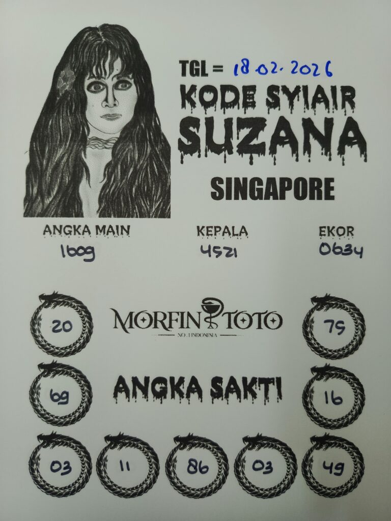 SYAIR TOGEL SINGAPORE SUZANA  18 FEBRUARI 2026