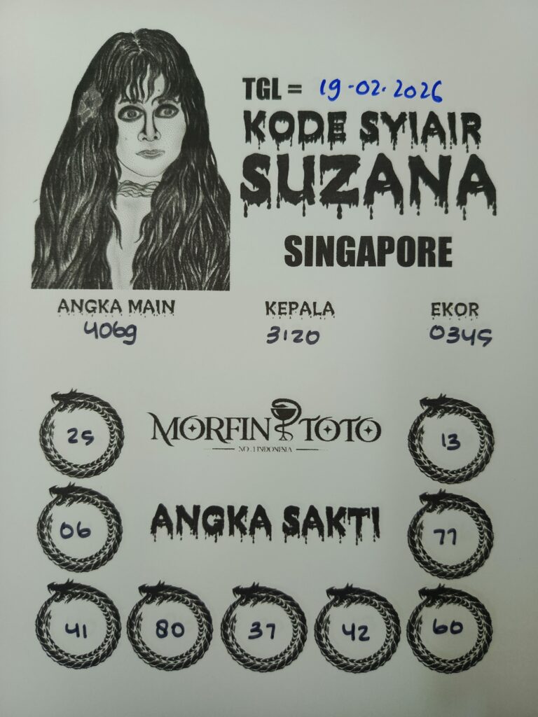 SYAIR TOGEL SINGAPORE SUZANA  19 FEBRUARI 2026