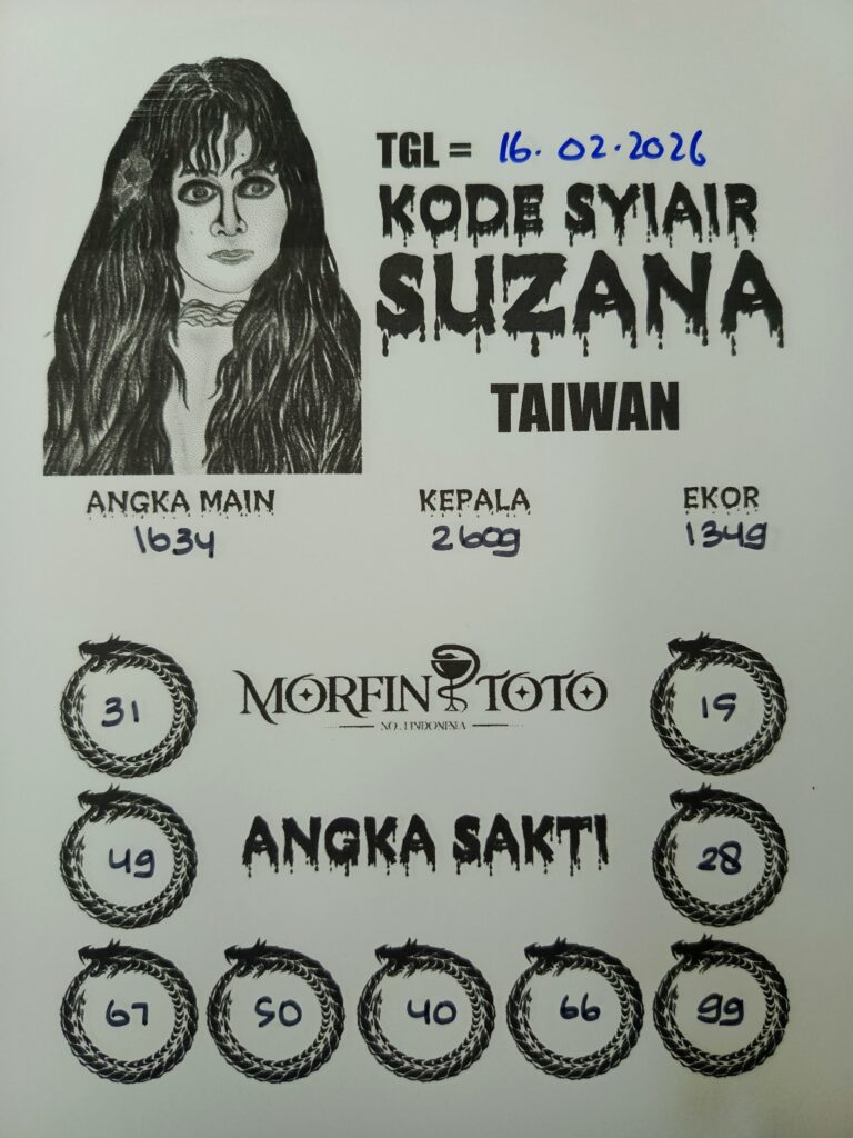 SYAIR TOGEL SUZANA TAIWAN  16 FEBRUARI 2026