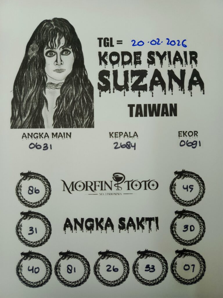 SYAIR TOGEL SUZANA TAIWAN  20 FEBRUARI 2026