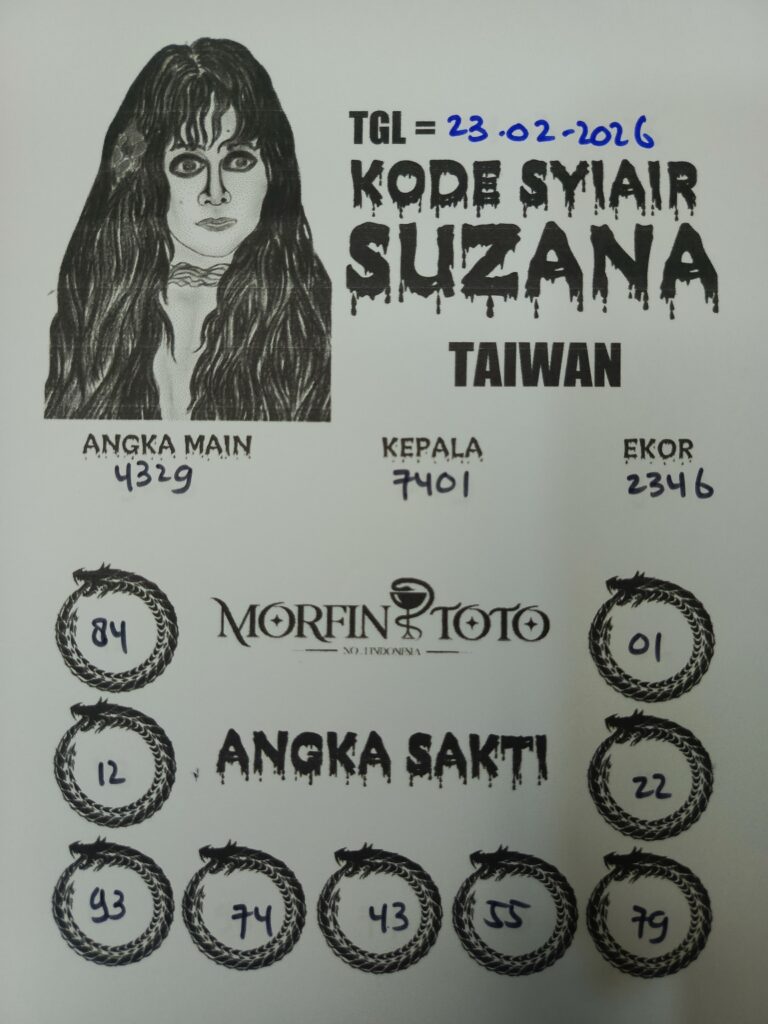 SYAIR TOGEL SUZANA TAIWAN  23 FEBRUARI 2026