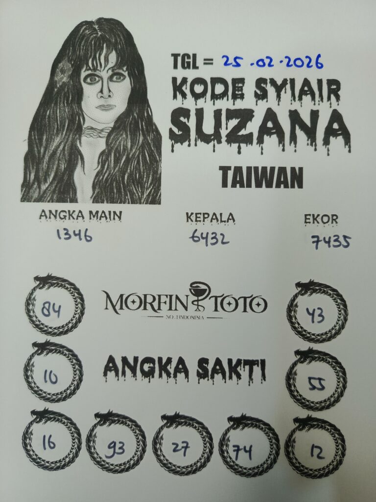 SYAIR TOGEL SUZANA TAIWAN  25 FEBRUARI 2026