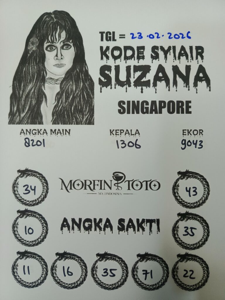 SYAIR TOGEL SINGAPORE SUZANA  23 FEBRUARI 2026