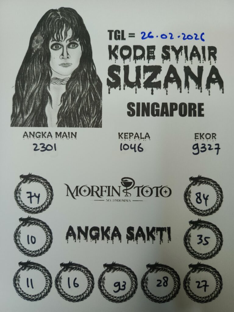 SYAIR TOGEL SINGAPORE SUZANA 26 FEBRUARI 2026