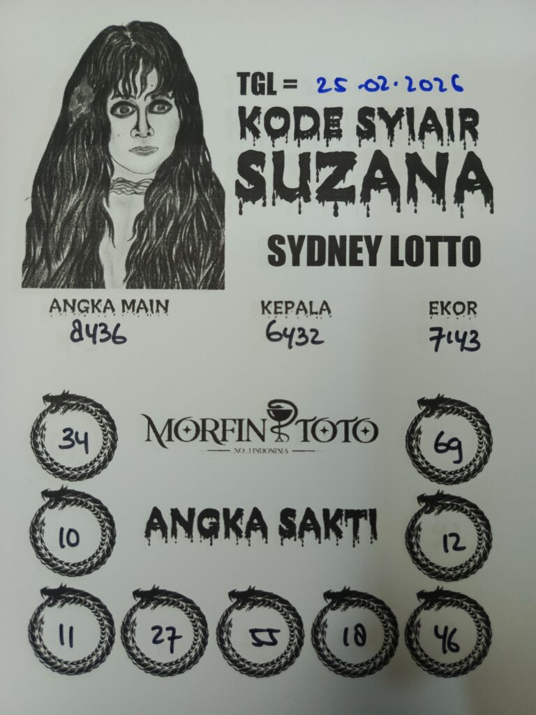 SYAIR TOGEL SUZANA SYDNEY LOTTO 25 FEBRUARI 2026
