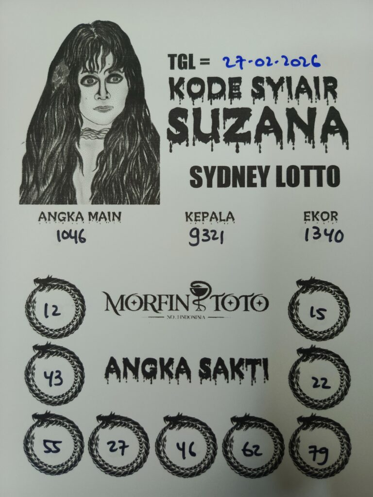 SYAIR TOGEL SUZANA SYDNEY LOTTO 27 FEBRUARI 2026