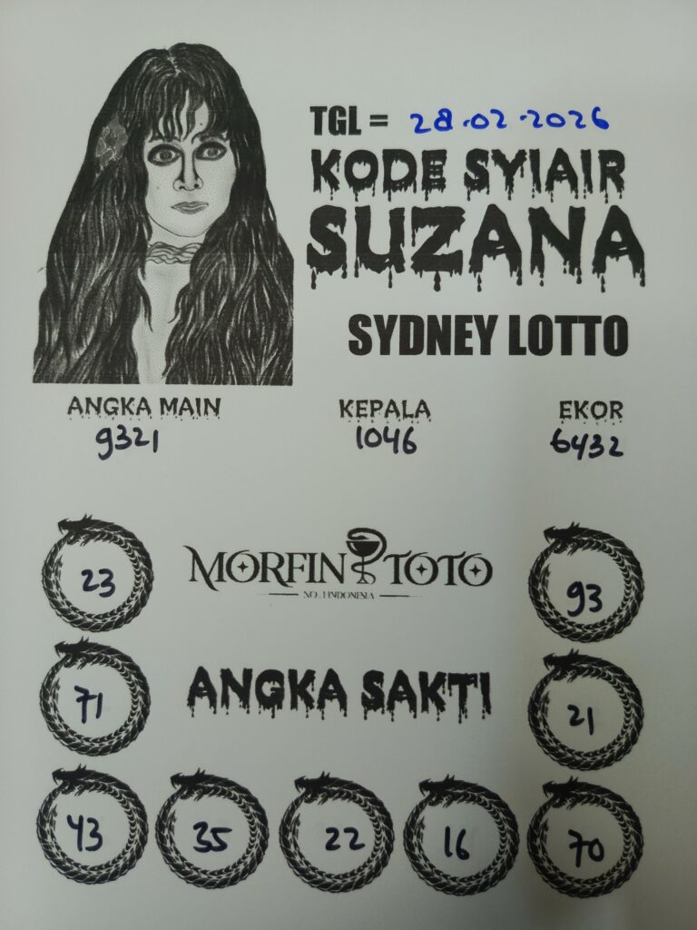 SYAIR TOGEL SUZANA SYDNEY LOTTO 28 FEBRUARI 2026