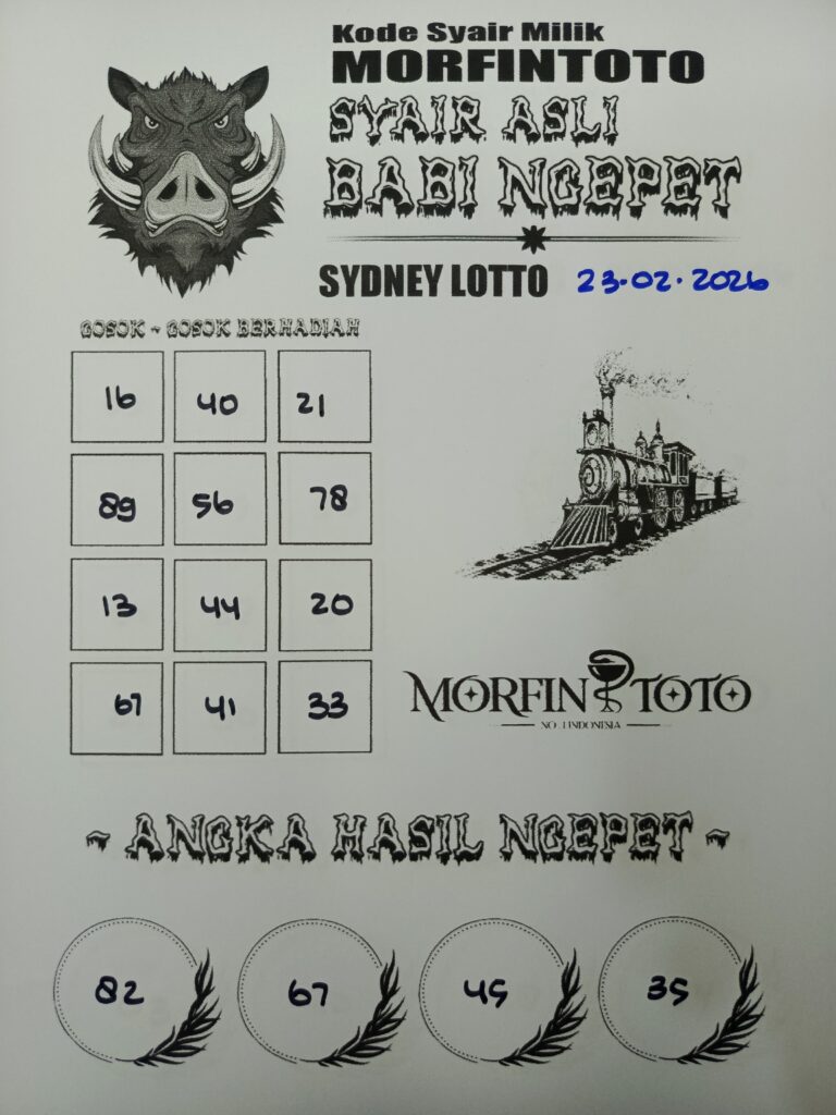 SYAIR TOGEL BABI NGEPET SYDNEY LOTTO 23 FEBRUARI 2026