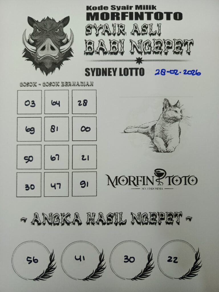 SYAIR TOGEL BABI NGEPET SYDNEY LOTTO 28 FEBRUARI 2026