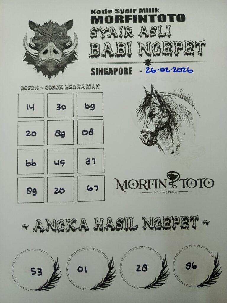 SYAIR TOGEL SINGAPORE BABI NGEPET 26 FEBRUARI 2026