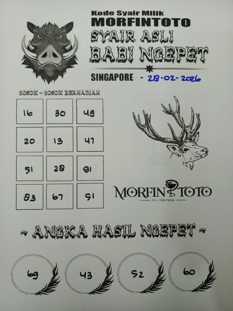 SYAIR TOGEL SINGAPORE BABI NGEPET 28 FEBRUARI 2026