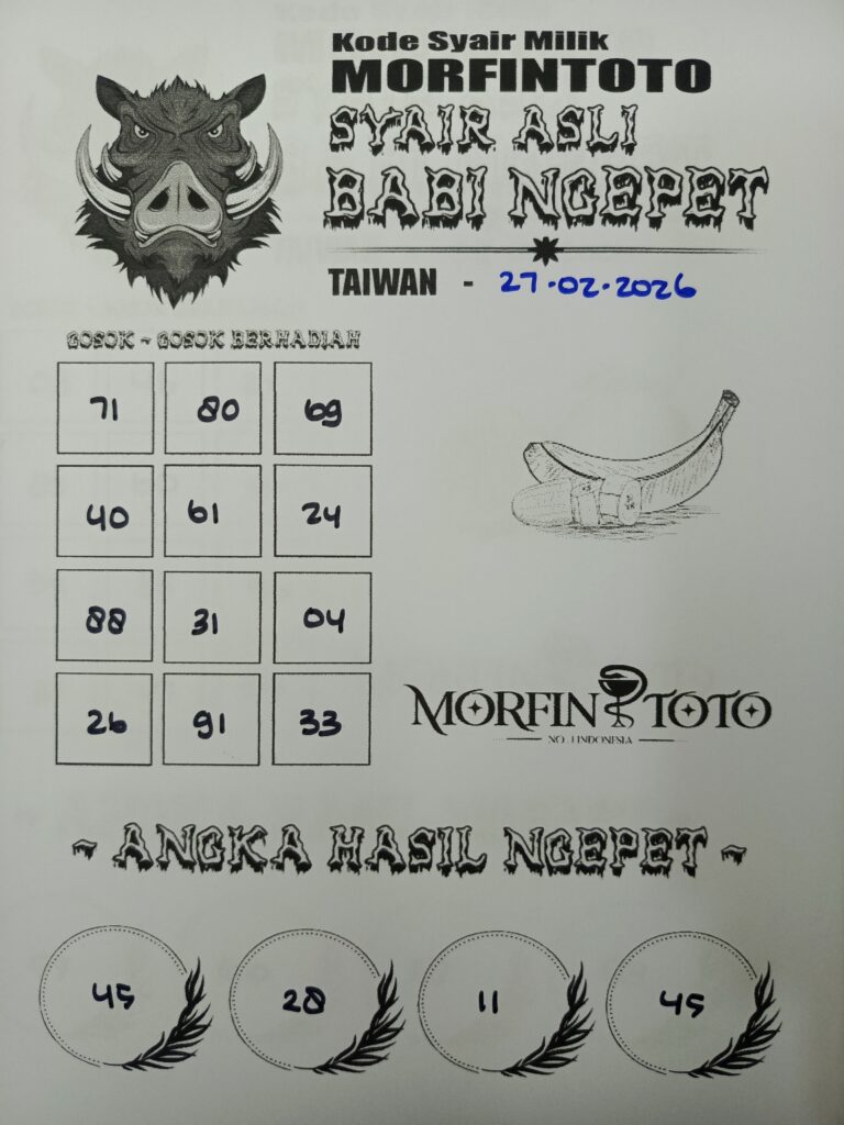 SYAIR TOGEL BABI NGEPET 27 FEBRUARI 2026
