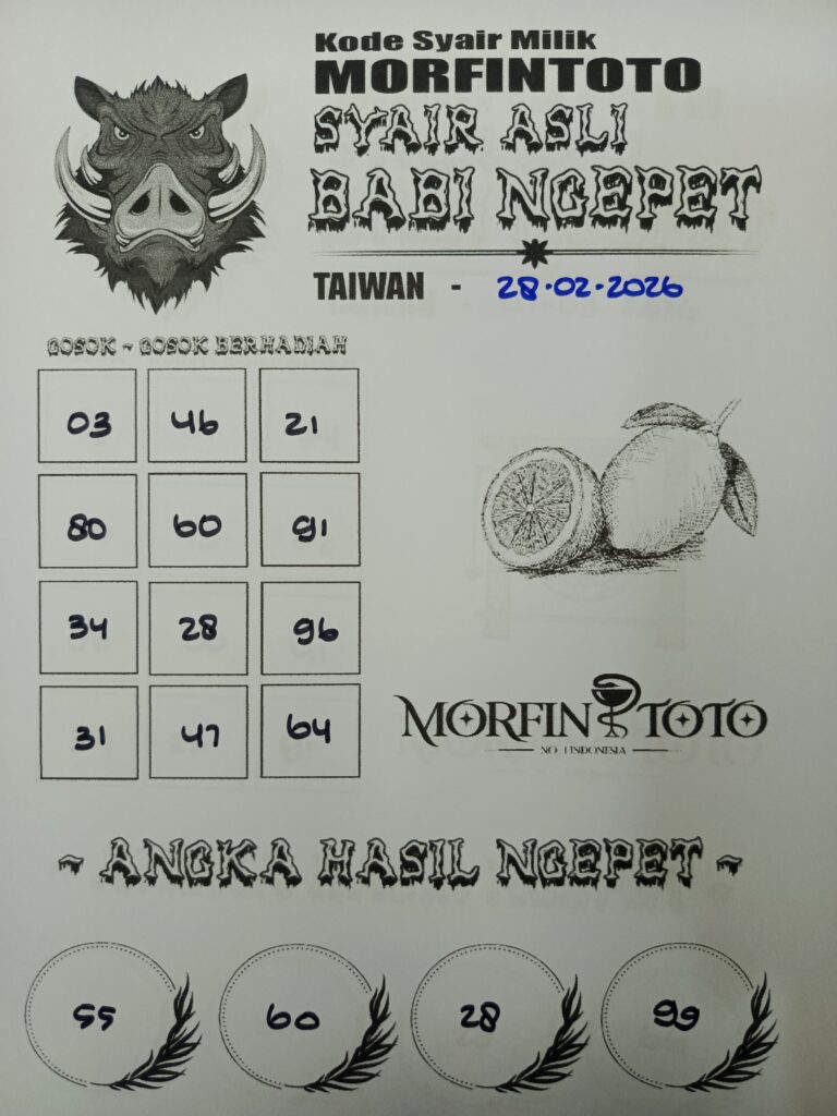 SYAIR TOGEL BABI NGEPET 28 FEBRUARI 2026