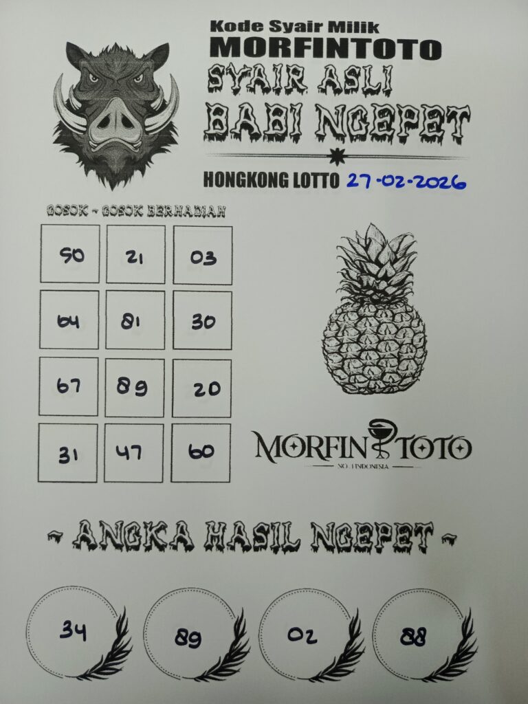 SYAIR TOGEL BABI NGEPET HONGKONG LOTTO 27 FEBRUARI 2026