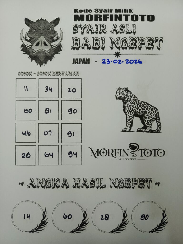 SYAIR TOGEL BABI NGEPET JAPAN 23 FEBRUARI 2026